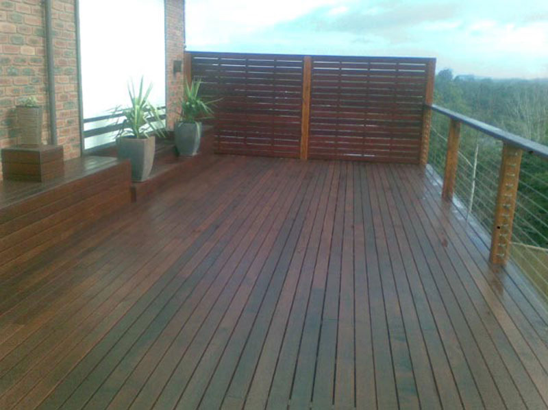 90mm  Merbeau screens and also decking benches and steps